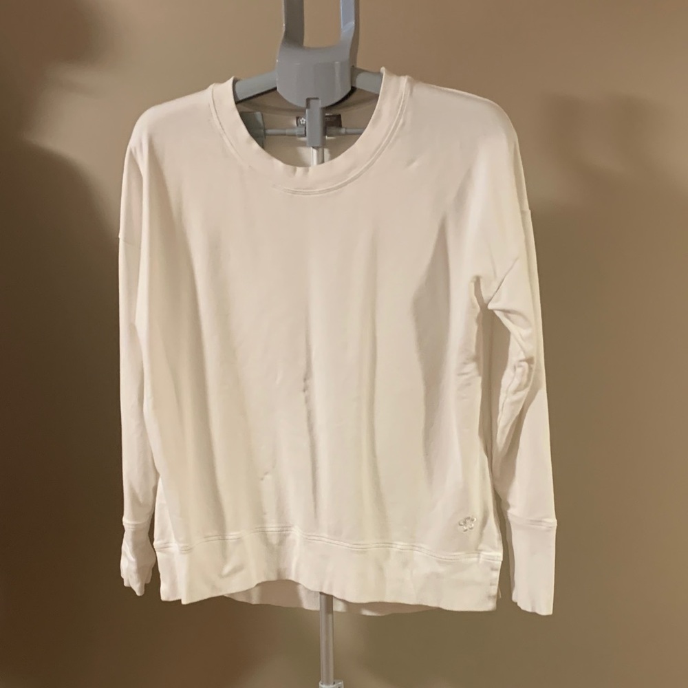 Tuff Athletics Women's Thick Cotton Long Sleeve White Top Size Large
